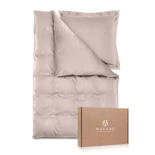 Magano® Luxus Bettwäsche 135x200 Taupe – Hochwertiger Bambus & Baumwolle Satin - Premium Bettwäsche 135x200 cm in Taupe mit 400 TC. Elegantes Design und himmlisch weiche Haptik. Ideal für Allergiker, klimaregulierend und strapazierfähig – für einen erholsamen Schlaf.
