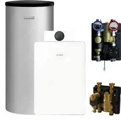 Bosch GCFS8112 mit Gas-Brennwertkessel GC8800iF-22, HS25/6 MSL inkl. Abgaspaket C33x, Rot
