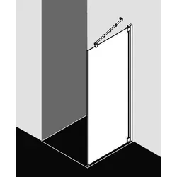 Kermi RAYA Seitenwand RA TOR/L 1850 GAK: 1180-1210 Silber Mattglanz ESG klar Clean