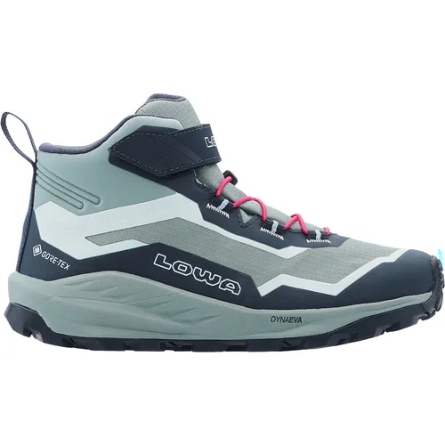 Lowa Kinder Trailux GTX Mid Schuhe – Größe 34, Türkis - Wasserdichter Mid-Cut-Kinderschuh mit bequemer Dämpfung und griffiger Sohle. Ideal für aktive Outdoor-Abenteuer dank praktischen Schnellverschlusssystems.