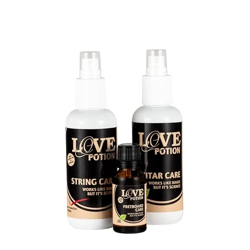 Ortega Guitars Love Potion Pack - 3-teiliges Reinigungsset zur Pflege von Saiteninstrumenten (OLP-PACK)