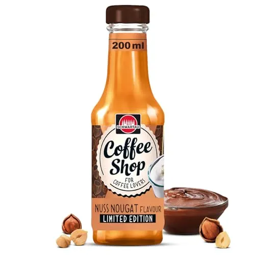 Schwartau Coffee Shop Nuss-Nougat Sirup - Barista-Qualität für kreative Kaffee-Kreationen - Kaffeesirup mit natürlichem Nuss-Nougat-Geschmack, ideal zum Verfeinern von Kaffee, Tee und beim Backen - genieße Barista-Qualität zu Hause!