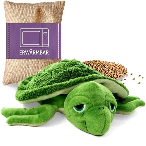 Habibi Plush Wärmekissen Premium MIDI Deluxe - Wasserschildkröte - Heizkissen für Babys und Kinder, bietet schnelle Linderung bei Bauchschmerzen und Erkältungen, mit beruhigendem Kräuterduft und waschbarem Bezug.