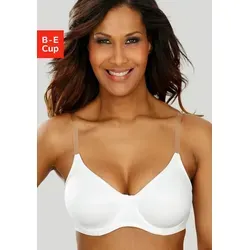 T-Shirt-BH NUANCE, Damen, Gr. 80, Cup E, weiß - Funktionsunterwäsche, nahtloser Bügel-BH mit transparenten Trägern, ideal für schulterfreie Outfits und aus leichtem, atmungsaktivem Microfasermaterial (Tactel) gefertigt.
