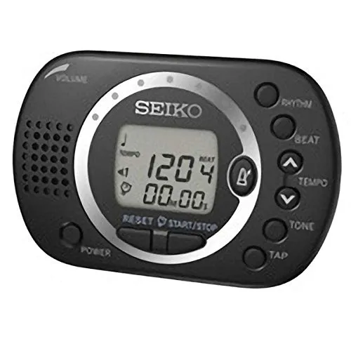 Seiko Metronom DM-110 Digital - Präzision für Musiker - Digitales Metronom mit Tap-in Funktion, ideal für Musiker. Bis zu 250 bpm, zwei Signaltöne und lange Batterielaufzeit von bis zu 160 Stunden.