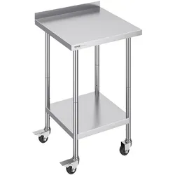 VEVOR Arbeitstisch Küchentisch Zubereitungstisch Rollbar 610x610mm - Sonstige Gastronomie - Robuster Edelstahl-Arbeitstisch mit 700 lbs Tragfähigkeit, ideal für professionelle Küchen und flexibles Arbeiten.