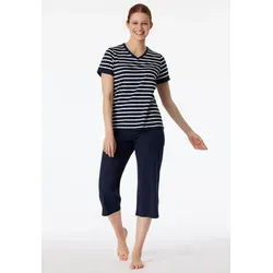 Schiesser Schlafanzug "Casual Essentials" - Stylischer Pyjama mit modisch umgeschlagenen Ärmeln, aus weichen, kuscheligen Stoffen für ultimativen Komfort und süße Träume.