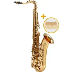 Classic Cantabile Winds TS-450 Bb Tenorsaxophon 2.0 Reed Set - Holzblasinstrument, klar lackiertes Tenorsaxophon in Bb-Stimmung mit ergonomischer Klappenmechanik und vollem Klang, inklusive 10 hochwertigen Saxophon-Blättern, Stärke 2,0.