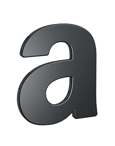 BASI | Hausnummern aus Stahl in Anthrazit | Zahlen 0-9 | Buchstaben a - c | inkl. Befestigungsmaterial | Buchstabe a