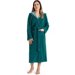 KangaROOS Damenbademantel Dalia - Bademantel in Langform mit Kapuze und Gürtel, ideal für Wellness und entspannte Momente, ausgestattet mit praktischen Taschen und pflegeleichtem Materialmix.