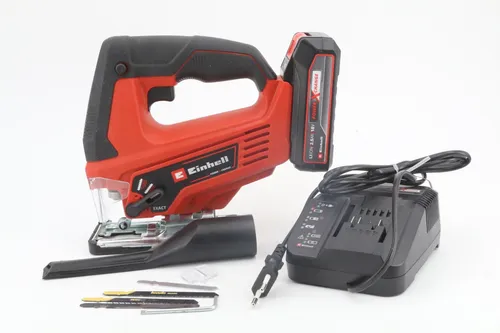 Akku-Stichsäge TC-JS 18 Li - 18Volt Li-Ionen Akku 2,5Ah, kabellos für präzise Ausschnitte und geschwungene Formen im Koffer E-Box Basic