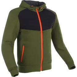 Segura Pulsor Textiljacke - Oliv/Schwarz/Orange - S - Zertifizierte Motorradjacke aus Baumwolle mit REPREVE® Innenfutter, bietet Sicherheit und Komfort für stilbewusste Fahrer. Ideal für Stadtfahrten.