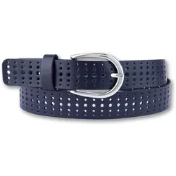 BERND GÖTZ Ledergürtel mit stylischem Rasterdesign, marine - Gürtel aus 100% Rindsleder, ideal für den casual Look. Das stylische Rasterdesign und die 3 cm Breite machen ihn zum perfekten Accessoire.