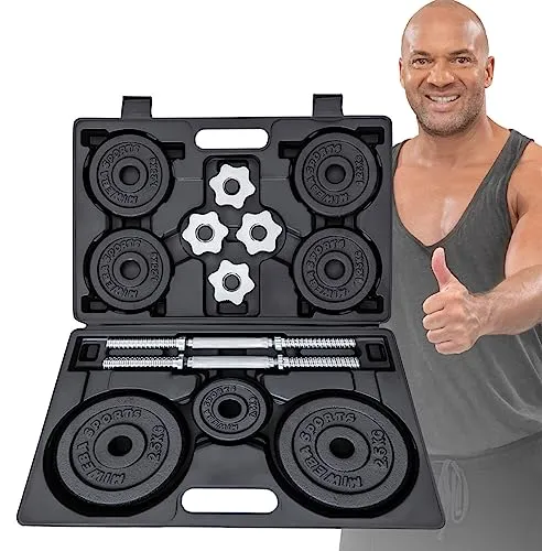 Miweba Sports Hantelset MKH120 | 20kg - Ergonomische Kurzhanteln mit Koffer - Hanteln aus verchromtem Stahl, ideal für Kraft- und Ausdauertraining. Ergonomischer Griff und platzsparender Koffer für einfaches Verstauen.