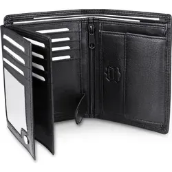 Frentree® Herren Geldbörse aus Nappa Leder mit RFID Schutz - Elegantes Hochformat Portemonnaie aus 100% echtem Nappa-Leder mit 15 Kartenfächern und umfassendem RFID-Schutz für maximale Datensicherheit.