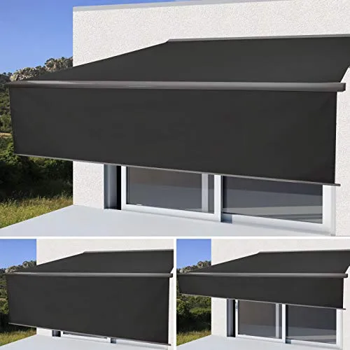 Mendler Elektrische Vollkassetten-Markise T124, 4,5x3m - Flexibler Sonnenschutz - Außenanbau mit stufenlos einstellbarem Neigungswinkel von 0° bis 35°, robustem Aluminiumgehäuse und schützendem Volant für optimale UV-Abschirmung.