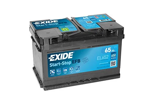 Exide EL652 Start-Stop EFB Autobatterie 12V 65Ah 650A - Autobatterie mit EFB-Technologie für hohe Motorstarts, ideal für Fahrzeuge mit Start-Stopp-Automatik und 65 Ah Kapazität für zuverlässige Energie.