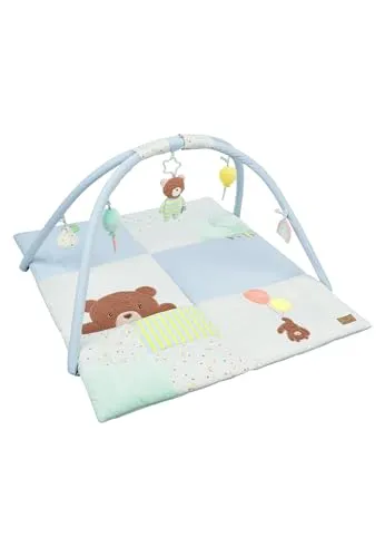 Sterntaler Spielbogen Bär Bob – Bunter Baby-Spielbogen mit vielseitigen Elementen - Der Sterntaler Spielbogen Bär Bob begeistert mit einem fröhlichen Patchwork-Design und fördert die Sinne Ihres Babys. Mit Rasseln, Spiegel und Knisterpapier für abwechslungsreiche Spielmomente. Abnehmbar und pflegeleicht für optimalen Komfort.