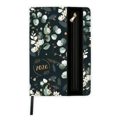 Trötsch Wochenplaner A5 mit Tasche Flowers - Kalender im A5-Format mit praktischer Tasche, ideal für die Organisation deines Alltags und stylish mit floralen Motiven.
