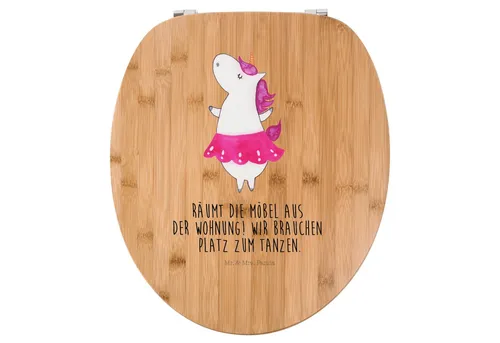 Mr. & Mrs. Panda WC-Sitz Einhorn Ballerina - Transparent - Toilettendeckel mit UV-resistentem Druck, leicht zu reinigen und bietet angenehmen Sitzkomfort – das perfekte Geschenk für Einhorn-Liebhaber und Tänzerinnen!