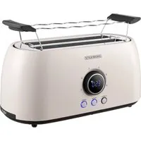 Steinborg Toaster 4 Scheiben mit Brötchenaufsatz - Toaster mit Cool-Touch-Gehäuse und digitalem Display für perfekte Bräunung. Genießen Sie knusprige Toastscheiben und warme Brötchen – ideal für Familien!