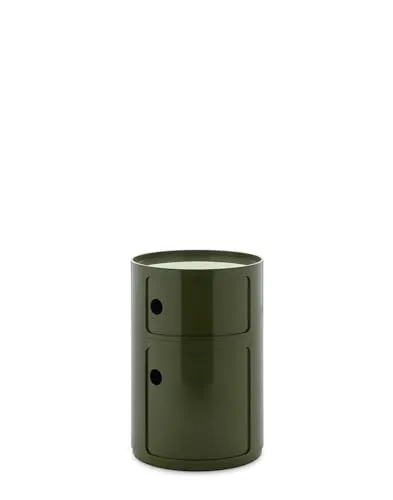 Kartell Componibili Big, 2-fächer Container, Ø 42 cm, Grün - Eleganter 2-fächer Container mit modernem Design von Anna Castelli Ferrieri. Ideal für stilvolle Aufbewahrung und vielseitigen Einsatz im Wohnraum.