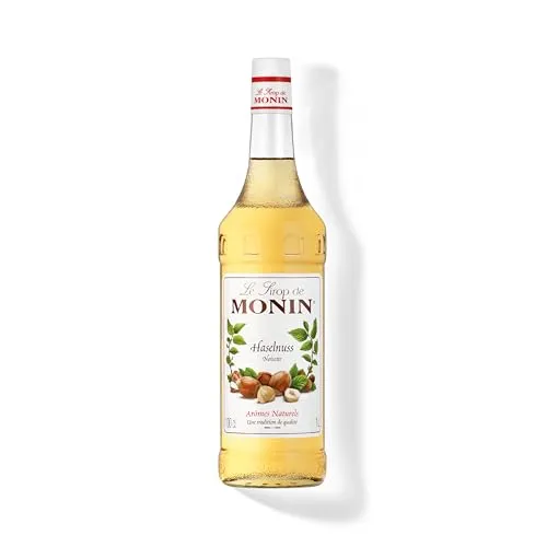 MONIN Haselnuss Sirup 1 l - Kaffeesirup mit natürlichen Aromen für Latte, Cocktails & Desserts - Haselnusssirup aus Frankreich