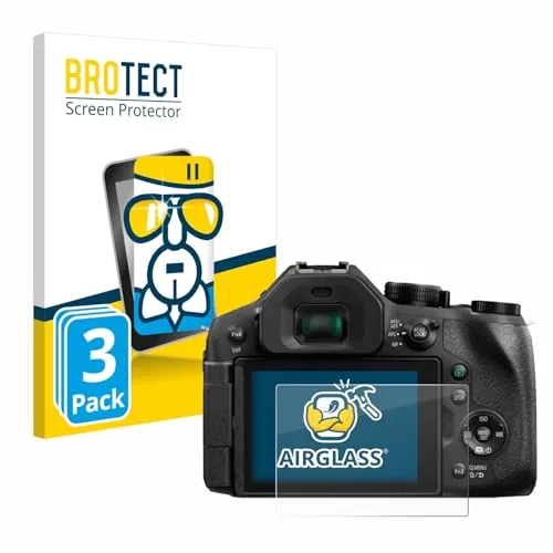 BROTECT 3 Stück Schutzglas für Panasonic Lumix DMC-FZ300 Schutzfolie Panzer Folie Glas[Extrem Kratzfest 9H, Anti-Fingerprint, Ultra-Transparent]
