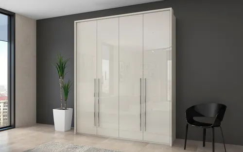OTTO home Kleiderschrank Piano, inklusive Rahmen und Beleuchtung, soft-close-Funktion (viele Breiten zur Auswahl, 226cm hoch) beige oder weiß, UV lackiert, Hochglanzfronten, FSC-zertifiziert