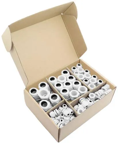 Quadrios 2102CA114 Kabelverschraubung Sortiment PA66 Weiß - Verteiler: 60-teiliges Sortiment in wiederverwendbarer Box, ideal für Service- und Reparaturarbeiten mit allen Standardausführungen.