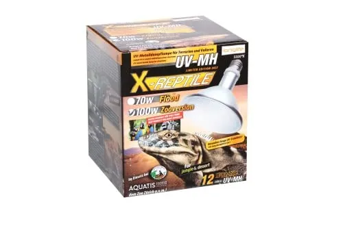 X-Reptile HID-Lampe 100 Watt für Terrarien - Moderne HID-Lampe mit hoher Lichtausbeute für Terrarien. Erzeugt naturnahe UV-Strahlung und konzentrierte Wärme, ideal für sonnenliebende Reptilien und exotische Tiere.