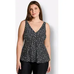 sheego Tankini-Oberteil 725866_46 - Stylisches Tankini-Oberteil mit V-Ausschnitt und verstellbaren Trägern. Ideal kombinierbar für einen perfekten Strandlook. Teilungsnaht sorgt für optimale Passform und Komfort.
