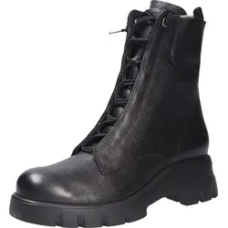 Paul Green Schnürstiefelette aus Glattleder in Schwarz - Wanderschuhe in Größe 37 mit 6 cm Blockabsatz, ideal für stilvolle Outdoor-Aktivitäten und komfortabel dank Leder-Innenmaterial.