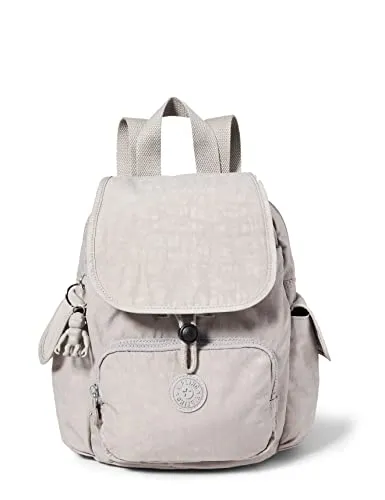Kipling CITY PACK MINI - Kleiner Rucksack in Grau - Damen-Rucksackhandtaschen mit verstellbaren Rucksackriemen, Oberem Tragegriff und praktischem Kipling Affenschlüsselanhänger für stilvolle Mobilität.