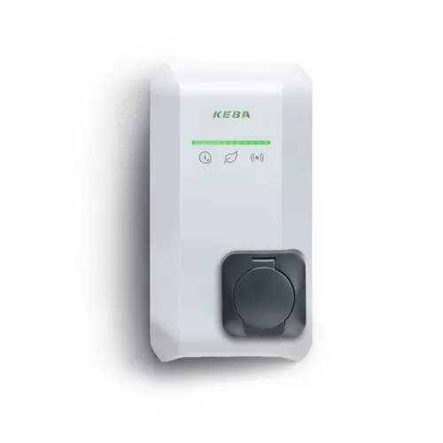 KEBA KeContact P40 Wallbox 11 kW - Elegante Wallbox in Weiß, kompakt und universell einsetzbar für eine schnelle Ladeleistung von 11 kW. Ideal für Zuhause und einfach per WLAN zu steuern.