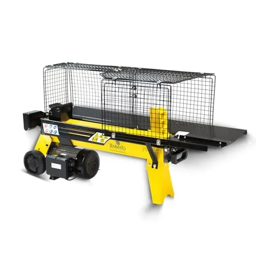 BAMATO Holzspalter HO-7E mit Elektroantrieb - Holzspalter für effektives Spalten von Holz bis 520 mm Länge, starke 7 Tonnen Spaltkraft, ideal für Garten und Werkstatt.