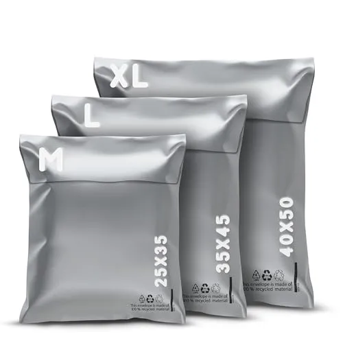 RAGO® Versandtaschen Plastik Warensendung M-10 Stück L-10 Stück XL-10 Stück I Versandbeutel Selbstklebend und Blickdicht I Plastiktüten Verschließbar I Ideal für Vinted
