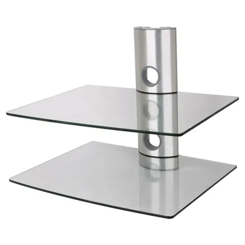 NEG Multimedia TV-Rack SUSPENDER - Elegante Wandhalterung - Wandhalterung für Heimkino mit flexiblem Kabelmanagement und stabilen Glas-Ablagen, ideal für Ordnung und Design im Wohnzimmer.