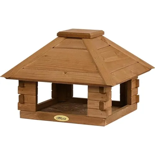 Vogelhaus Blockhaus Vogelfutterhaus - Wetterfestes und wetterresistentes Vogelhaus aus Holz, ideal für verschiedene Vogelarten. Perfekt für die Fütterung und Beobachtung in Ihrem Garten.