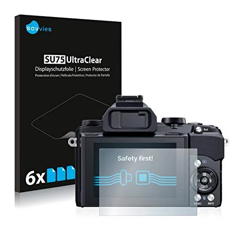 Savvies 6 Stück Schutzfolie für Olympus Stylus 1 Displayschutz-Folie Ultra-Transparent
