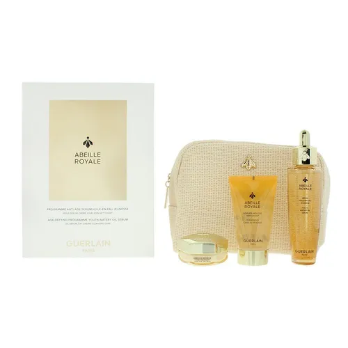 Guerlain Abeille Royale Geschenkset - Altersbekämpfendes Wasser-Öl-Serum - Entdecken Sie das 3-teilige Premium-Geschenkset von Guerlain für umfassende Hautpflege. Es kombiniert Reinigung, Hydratation und Pflege für strahlende, glatte Haut und ist ideal als luxuriöses Geschenk.
