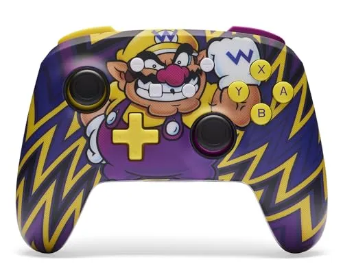Kabelloser PowerA-Controller für Nintendo Switch - Mario & Wario - Ergonomischer Bluetooth-Controller mit bis zu 30 Stunden Akkulaufzeit, ideal für stundenlangen Spielspaß auf Nintendo Switch und Switch Lite.