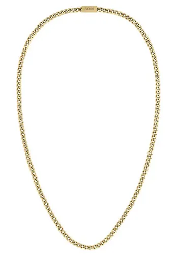 BOSS Jewelry Gliederhalskette für Herren - Kollektion CHAIN FOR HIM - Ketten für Herren aus Edelstahl mit goldgelber IP-Beschichtung, 61 cm lang. Elegantes Design mit graviertem BOSS Logo und sicherem Magnetverschluss.