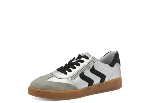 Marco Tozzi Damen Sneaker 2-23739-44, Silver Comb, 38 EU - Bequeme und stylische Sneaker mit innovativer Feel me Sohle für angenehmen Tragekomfort. Vegane Materialien und Wechselfußbett sorgen für eine individuelle Anpassung und ein leichtes Laufgefühl.