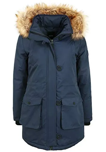 OXMO OXActa Wintermantel mit Kapuze und abnehmbarem Kunstfell - Stylischer Damenparka mit Kapuze, ideal für kalte Tage. Hochwertige Verarbeitung garantiert Komfort und eine perfekte Passform. Perfekt kombinierbar für trendbewusste Winterlooks.