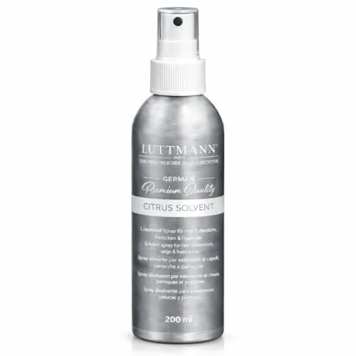 LUTTMANN® Citrus Solvent Remover 200 ml – Kleberentferner & Adhesive Remover für Haarsystem, Toupet, Hair Extensions, Perücken & Haarteile – Made in Germany, dermatologisch getestet