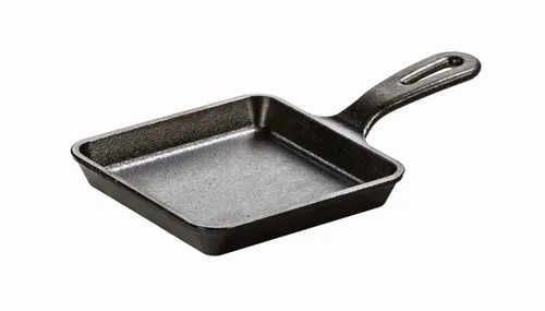 Lodge quadratische Bratpfanne aus Gusseisen 13 cm - Schwarz - Pfanne aus Gusseisen, ideal für kleine Gerichte und Tapas. Langlebig, robust und energiesparend, geeignet für alle Wärmequellen und leicht zu reinigen.