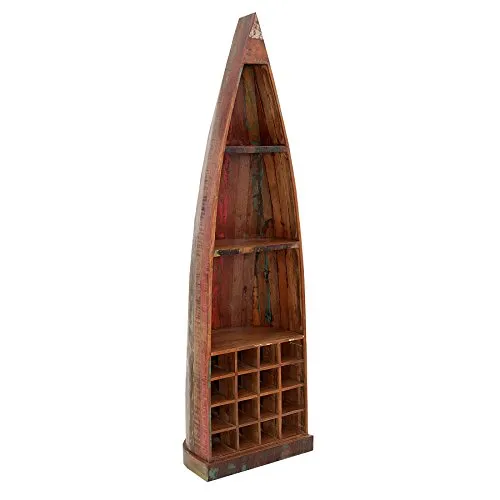 riess-ambiente Weinregal JAKARTA 190cm - Weinregal aus massivem Mangoholz im maritimen Design, bietet Platz für 20 Flaschen und verleiht deinem Wohnraum ein einzigartiges Urlaubsflair.