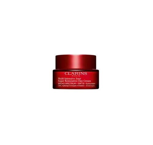 CLARINS Multi-Intensive Jour SPF 15 Crème-Toutes peaux 50 ml - Anti-Aging Tagescreme mit Lifting-Effekt und SPF 15, ideal für reife Haut. Reduziert Falten sichtbar und verbessert die Hautdichte für einen strahlenden Teint.