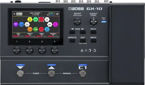 BOSS GX-10 Multi-Effektpedal - Authentische Röhrenverstärker-Sounds, vielseitige Effekte und intuitives Farb-Touchscreen-Design für kreative Musiker